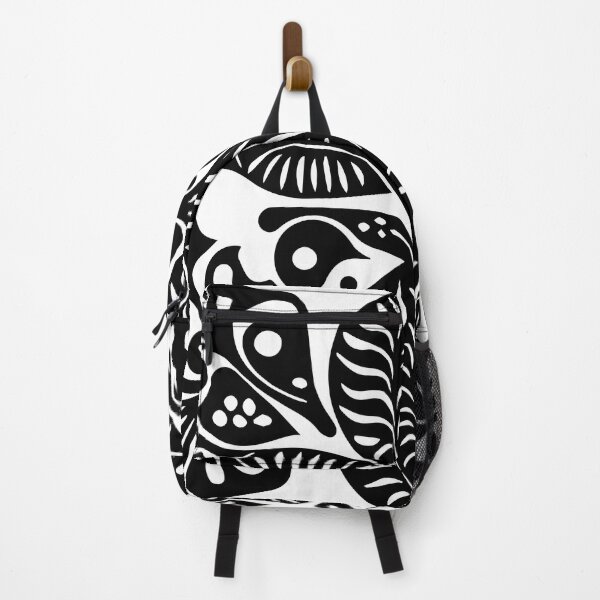 Item preview, Boho flower pattern papercut style black white designed and sold by badbug.