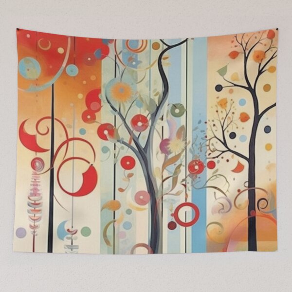 Item preview, Abstract Red Forest  Vibrant Artwork designed and sold by JustArtDesign9.