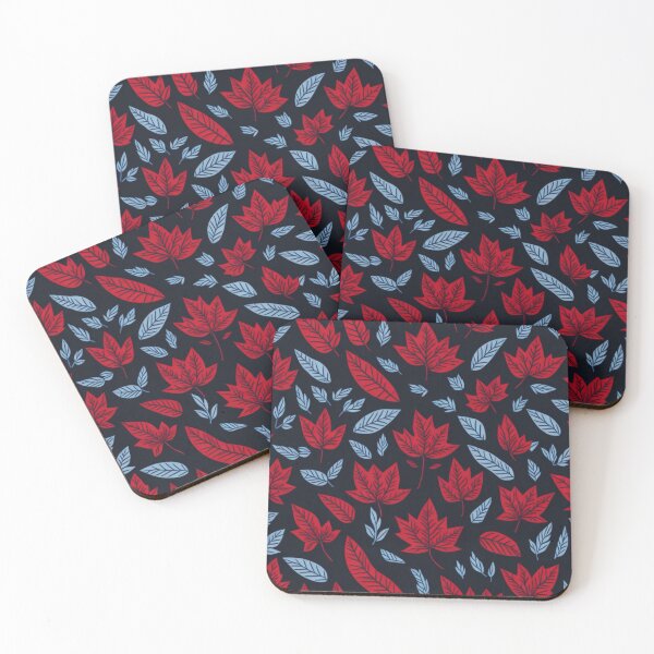Item preview, Seamless Maple Leaf Pattern - Red and Blue Maple Leaf Design - Dark Background designed and sold by TGAL2.