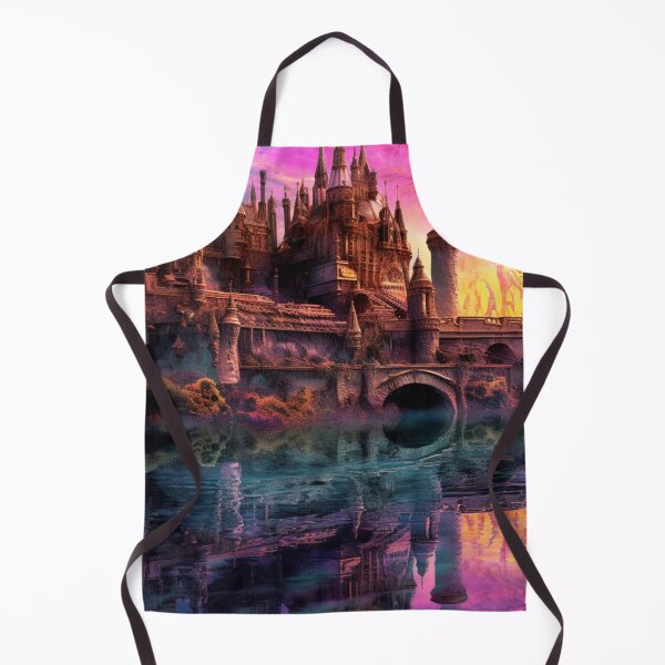 Item preview, Enchanting Neon Castle in a Serene Lake designed and sold by JustArtDesign9.