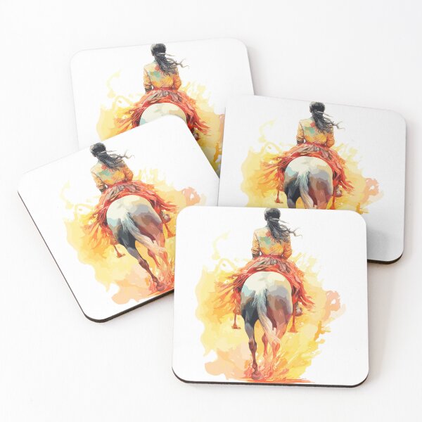Item preview, Brave Girl's Fiery Ride - Elegant Horse Design designed and sold by TestCey.