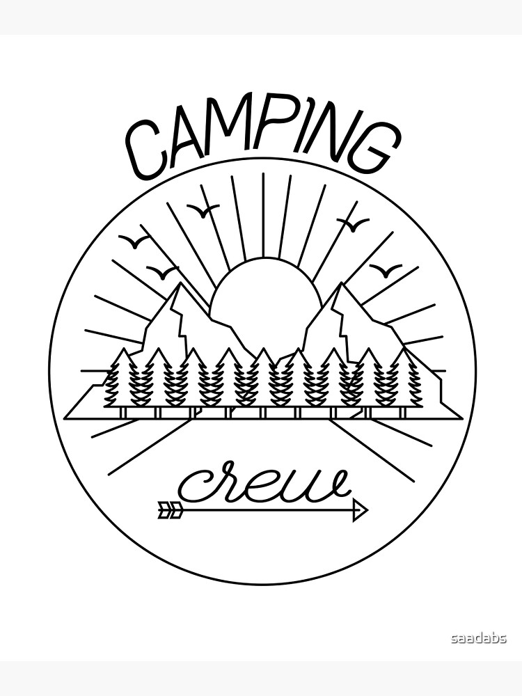 Taza de camping divertida ilustración de campamento de verano