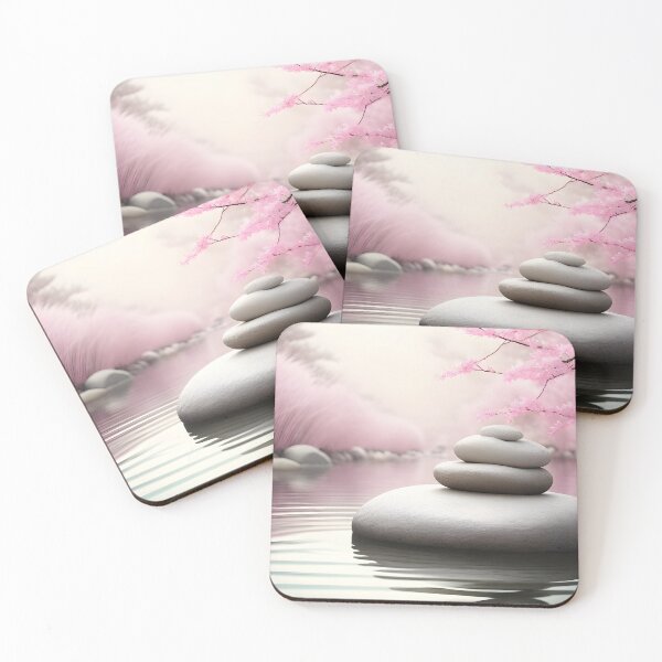 Item preview, Zen stones with cherry blossoms designed and sold by YuniaMiyu.