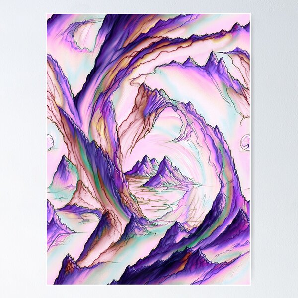 Item preview, Pinks and purple surreal landscape  designed and sold by LorrieBee.