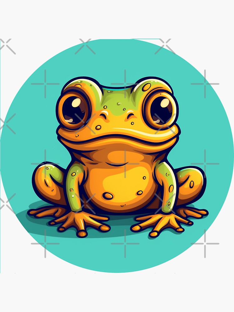 Daisy Frog Sticker