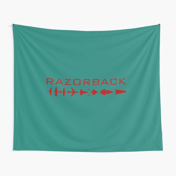 Item preview, RazorbackA Brief History of Flight [red on white stickerpattern]  designed and sold by ElmoreWitting.