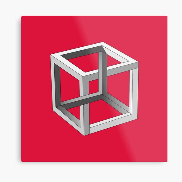 Impossible Cube Metal Print