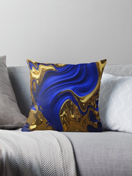 Blue And Gold Pillows Cushions for Sale Redbubble