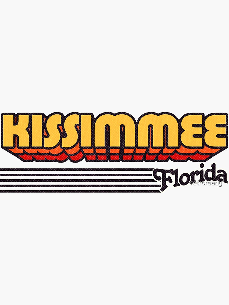 "Kissimmee, Florida Retro Stripes" Sticker by retroready Redbubble