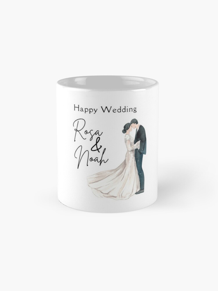 Black minimalist happy wedding mug Coffee Mug for Sale by