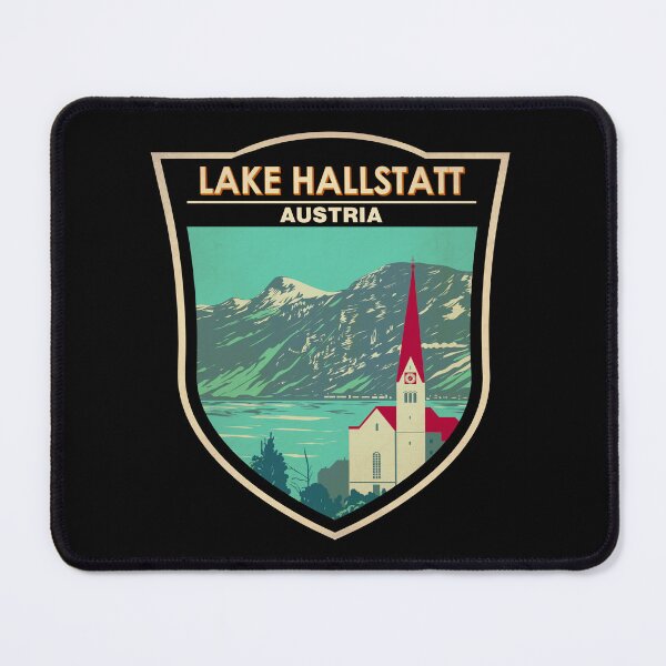 Item preview, Lake Hallstatt Austria Travel Art Badge designed and sold by KrisSidDesigns.