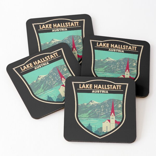 Item preview, Lake Hallstatt Austria Travel Art Badge designed and sold by KrisSidDesigns.
