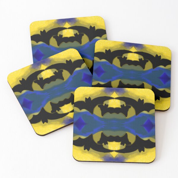 Item preview, Flying Bats Night Spirit Guardian Halloween Yellow Black designed and sold by SpiritGifts.