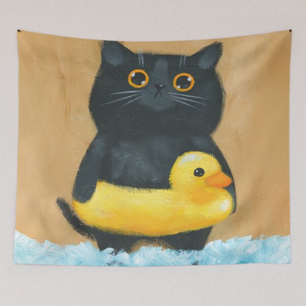Item preview, At The Beach Rubber Ducky designed and sold by KilkennyCat Art.