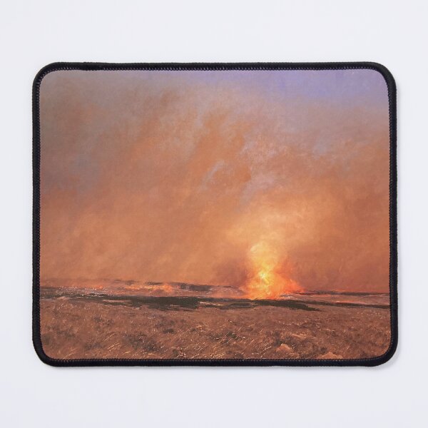 Item preview, Fire Burning Landscape Vintage Oil Painting designed and sold by GalleryDigitals.