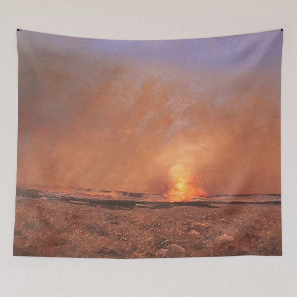 Item preview, Fire Burning Landscape Vintage Oil Painting designed and sold by GalleryDigitals.