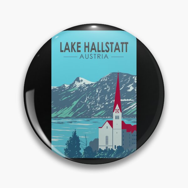 Item preview, Lake Hallstatt Austria Travel Art Vintage designed and sold by KrisSidDesigns.