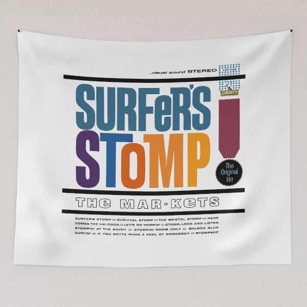 Item preview, SURFERS STOMP! - RECORD SLEEVE designed and sold by ThrowbackAds.