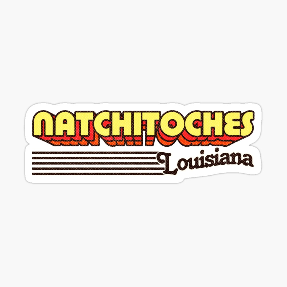 Natchitoches, Louisiana | Retro Stripes Sticker