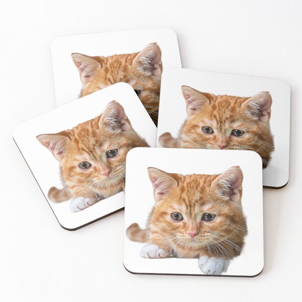 Item preview, Cute orange with stripes cat with watery eyes. designed and sold by ellinnur.