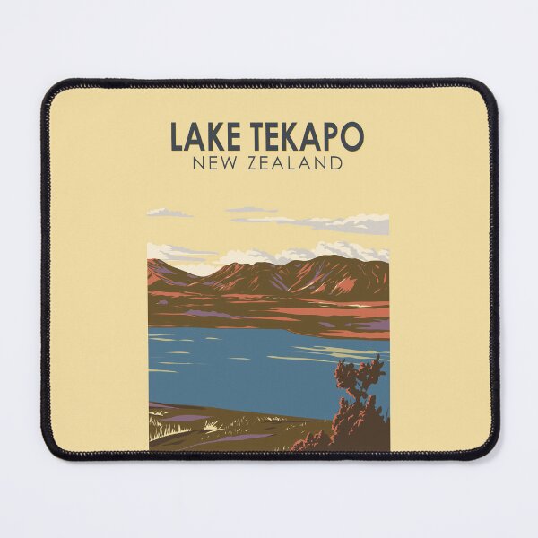 Item preview, Lake Tekapo New Zealand Travel Art Vintage designed and sold by KrisSidDesigns.