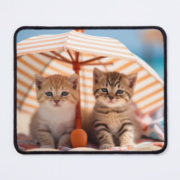 Item preview, adorable kittens at the beach under an umbrella designed and sold by jerbiz.