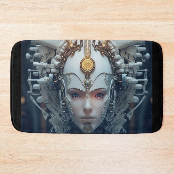 Item preview, The Goddess - Telepathic Techno Goddess in Cyberpunk Headdress - very high resolution, original artwork designed and sold by CloudofKnowing.