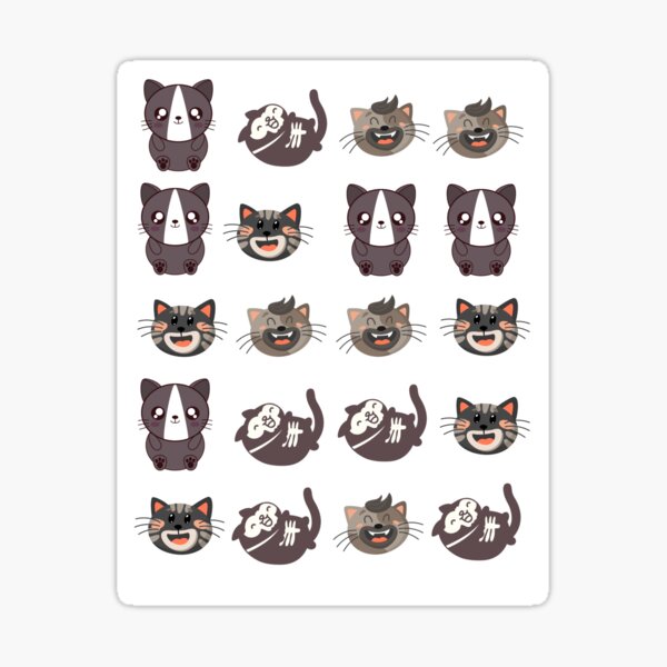 Pouting Grunge Cat Emoji - Cat Lover Gifts - Sticker