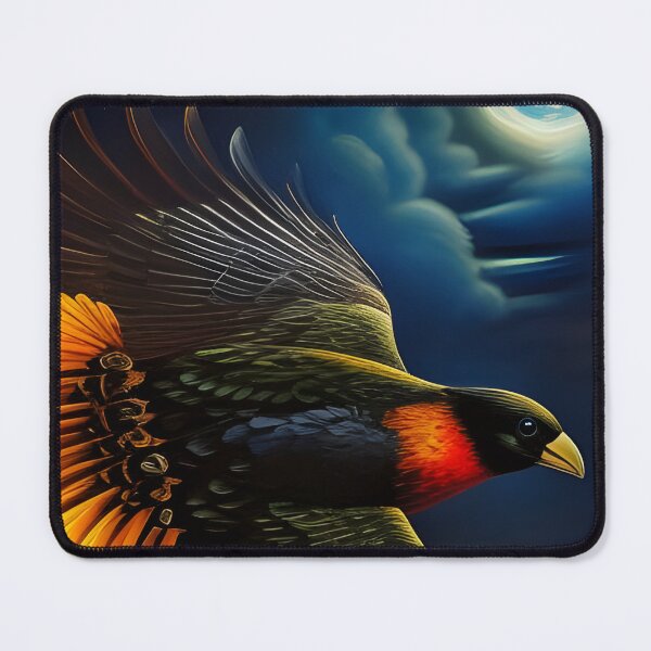 Item preview, Stylized Flying Night Raven, impasto Ai Generated Art designed and sold by ACC .