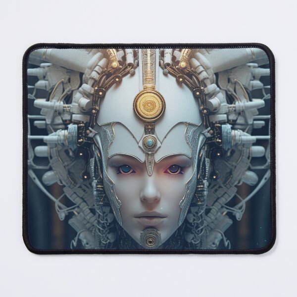 Item preview, The Goddess - Telepathic Techno Goddess in Cyberpunk Headdress - very high resolution, original artwork designed and sold by CloudofKnowing.