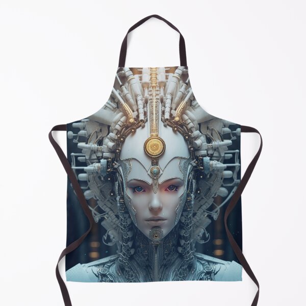 Item preview, The Goddess - Telepathic Techno Goddess in Cyberpunk Headdress - very high resolution, original artwork designed and sold by CloudofKnowing.