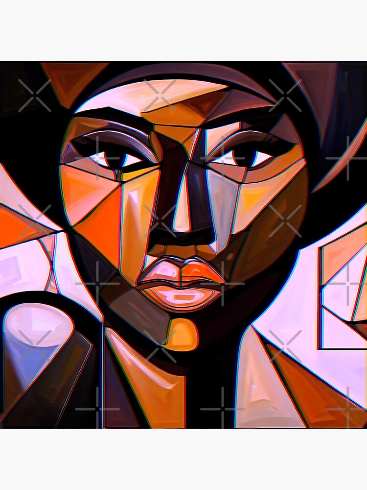 Portrait of a young woman cubism