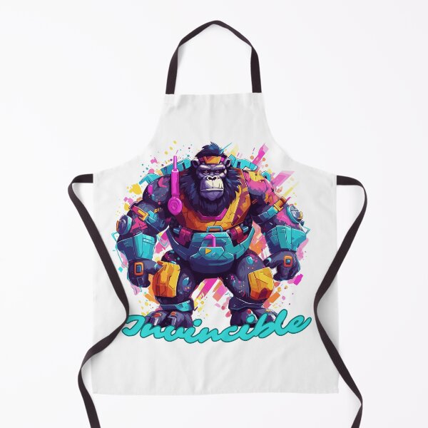 Item preview, Invincible Tee: Robot Gorilla Synthwave Graffiti Kids T-Shirt Design designed and sold by CozyCanvasCrew.