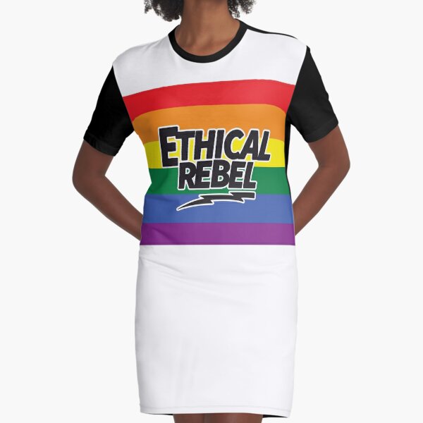 Ethical Rebel Gay Pride Graphic T-Shirt Dress