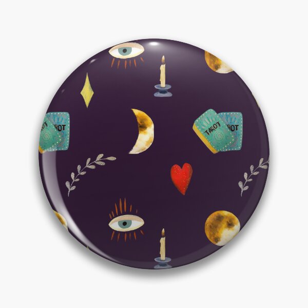 Item preview, Tarot candle moon mystic violet pattern watercolor designed and sold by Yana Mustafina | Boho Soulful Designs.