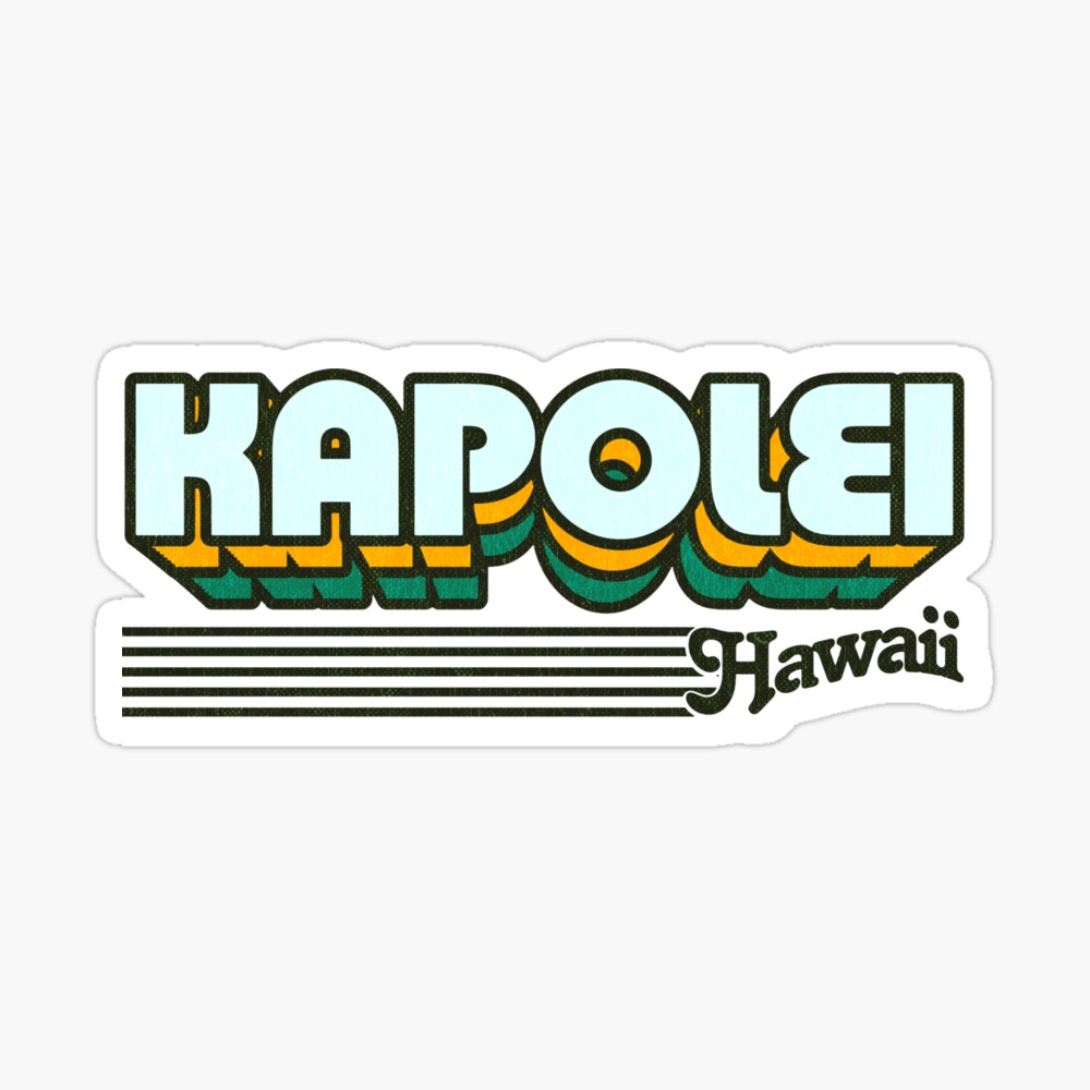 Kapolei, Hawaii | Retro Stripes Sticker