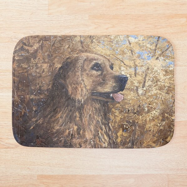 Aperçu de l'œuvre Golden Retriever Huile sur Toile Vintage Artwork créée et vendue par GalleryDigitals.