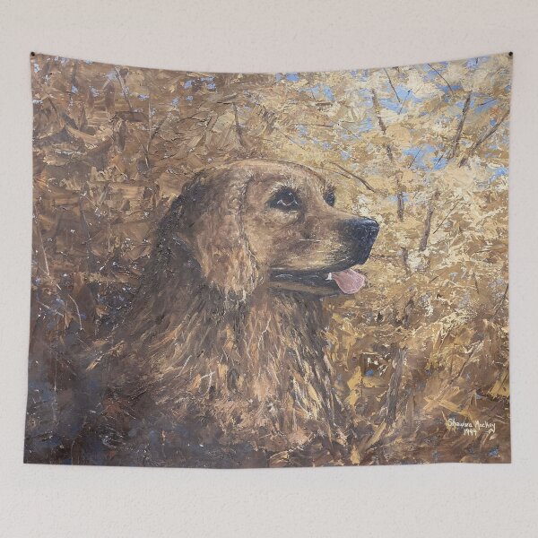 Item preview, Golden Retriever Oil on Canvas Vintage Artwork designed and sold by GalleryDigitals.