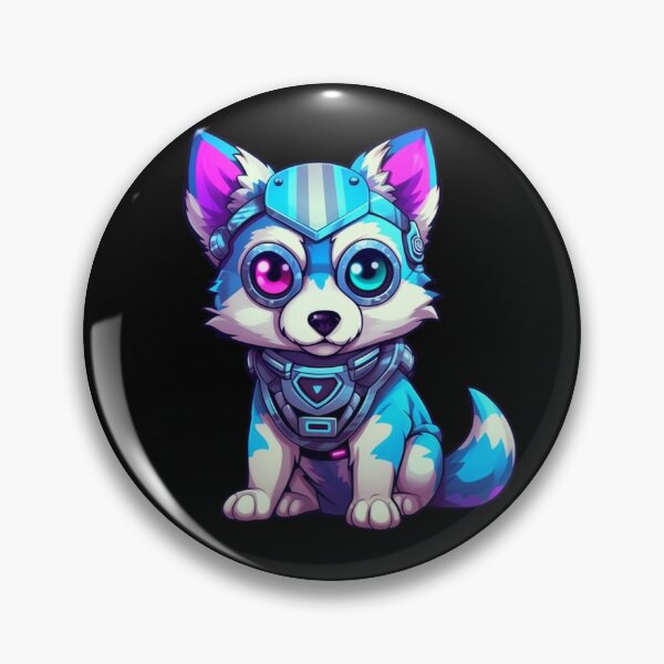 Item preview, Perro Husky estilo cyberpunk designed and sold by DigiPunkStudio.