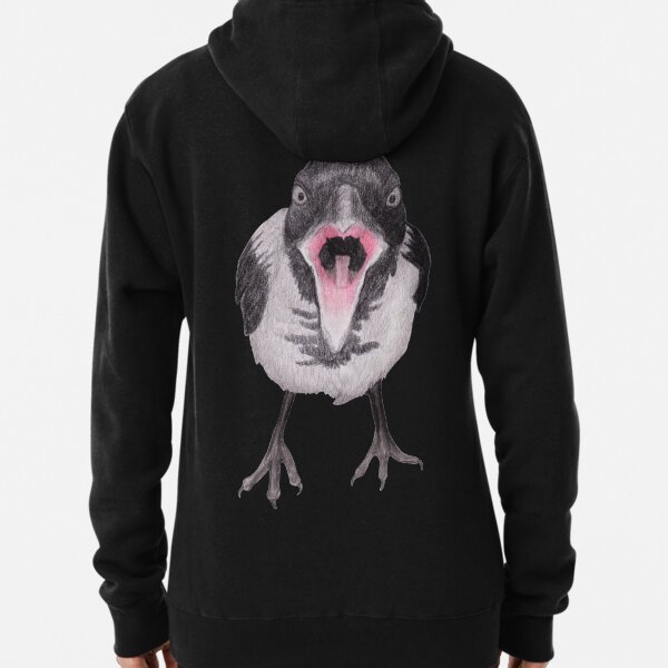 Young Hooded Crow with Attitude Pullover Hoodie