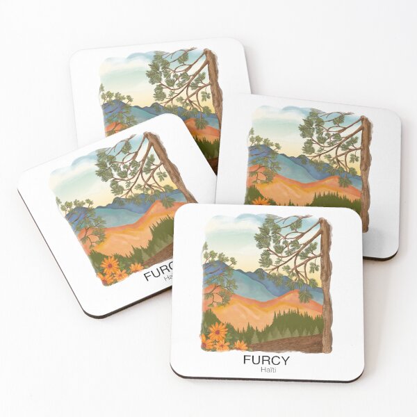 Item preview, Furcy Haiti poster watercolor borders designed and sold by Island Life Studio.