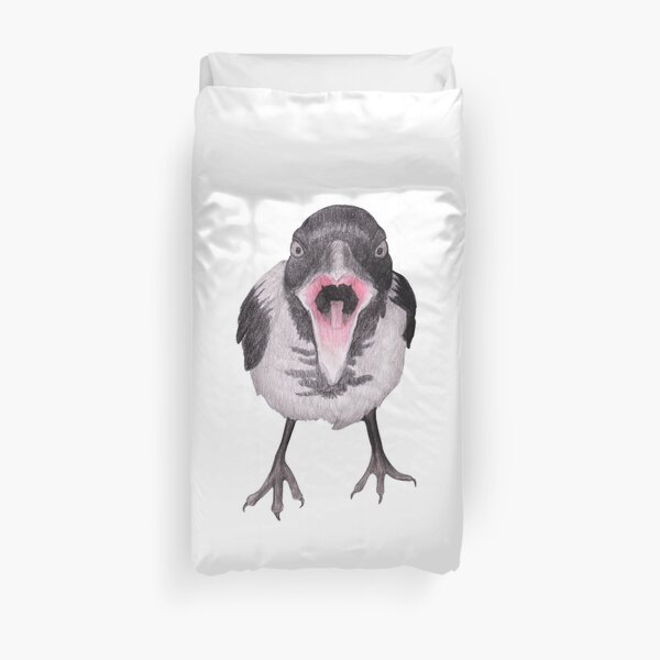 Young Hooded Crow with Attitude Duvet Cover