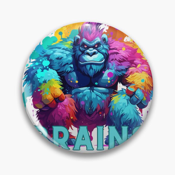 Item preview, Brains and Brawn Tee: Gorilla Synthwave Graffiti Kids T-Shirt Design designed and sold by CozyCanvasCrew.