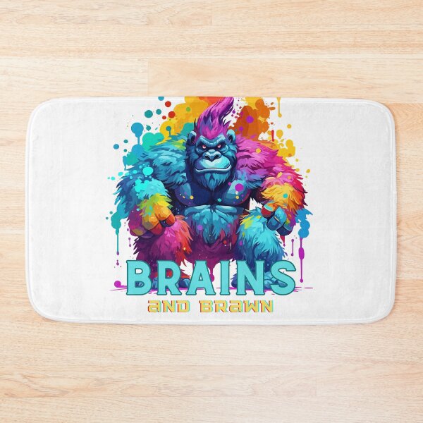 Item preview, Brains and Brawn Tee: Gorilla Synthwave Graffiti Kids T-Shirt Design designed and sold by CozyCanvasCrew.