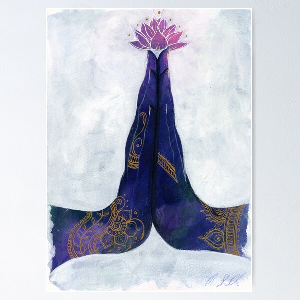 Item preview, Anjali Mudra - hand mudra, yoga, lotus flower designed and sold by ArtbyMonica.
