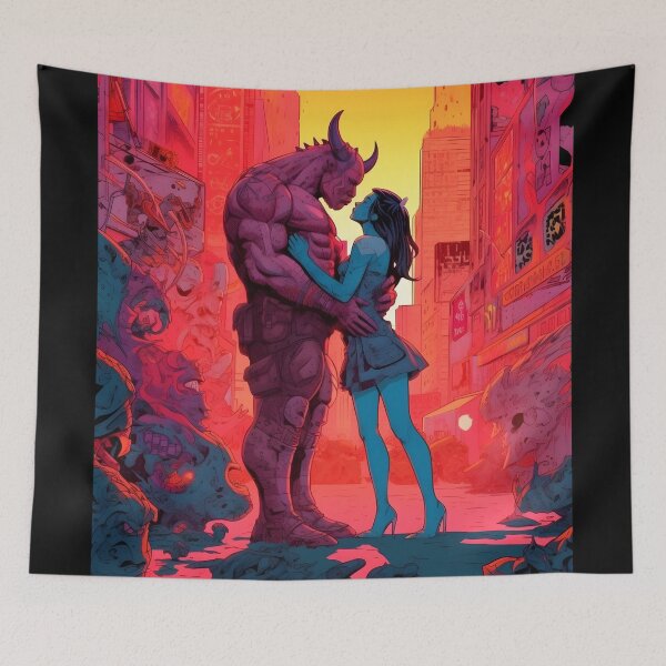Item preview, True Love Knows No Bounds Sunset Romance, Beauty and The Devil designed and sold by 20th-eclipse.