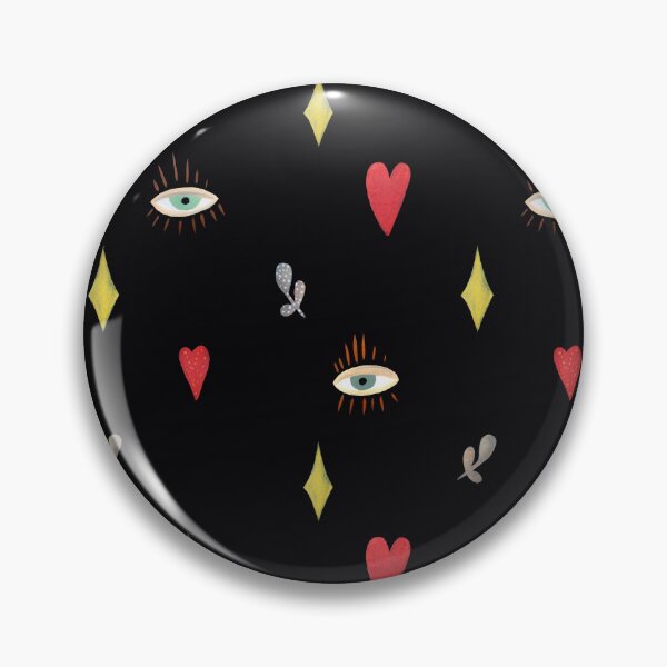 Item preview, Eye heart esoteric mystic black pattern watercolor designed and sold by Yana Mustafina | Boho Soulful Designs.