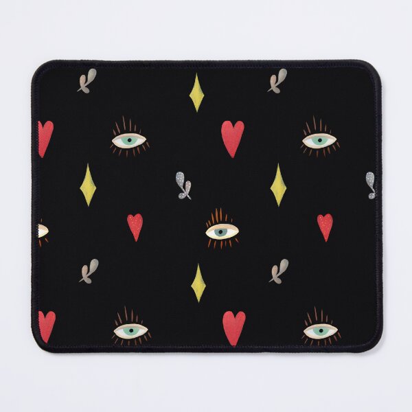Item preview, Eye heart esoteric mystic black pattern watercolor designed and sold by Yana Mustafina | Boho Soulful Designs.