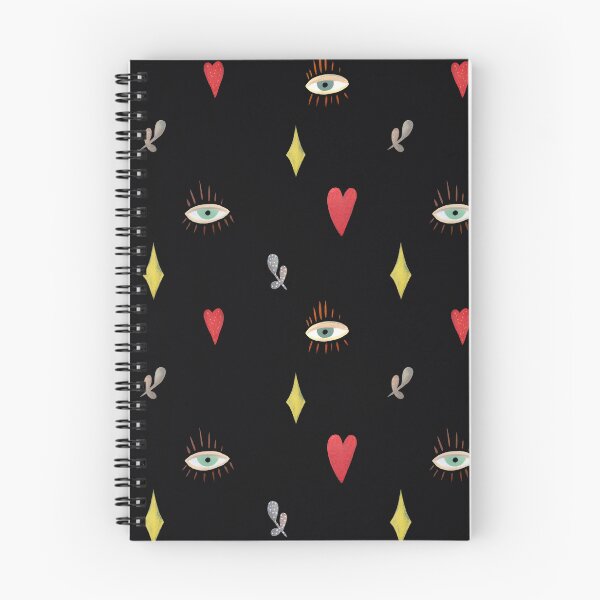 Item preview, Eye heart esoteric mystic black pattern watercolor designed and sold by Yana Mustafina | Boho Soulful Designs.