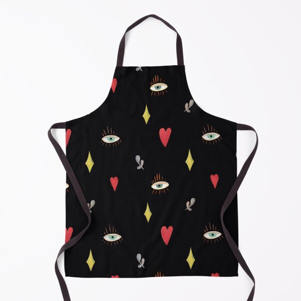 Item preview, Eye heart esoteric mystic black pattern watercolor designed and sold by Yana Mustafina | Boho Soulful Designs.